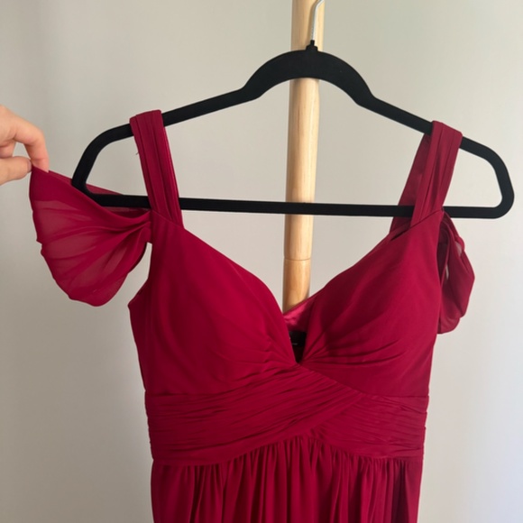 LULUS x Bariano Ocean of Elegance Wine Red Maxi Dress Size XS - Picture 10 of 12